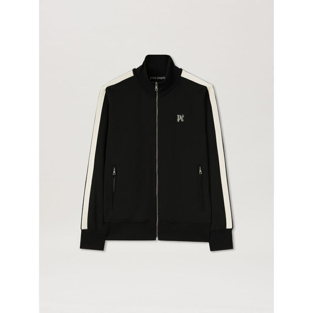 Palm Angels Monogram Track Jacket in Black Off White Men's/Unisex